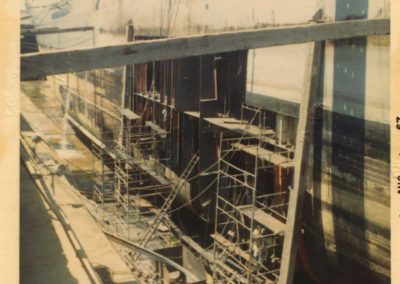 USS Liberty being repaired in dry dock