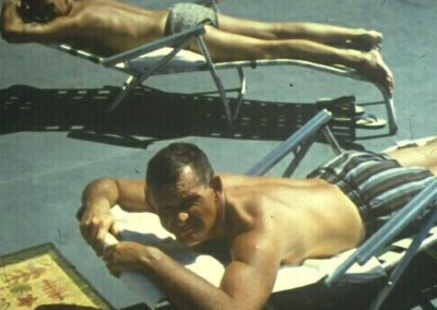 USS Liberty crew members sun bathing before surprise attack by Israeli forces